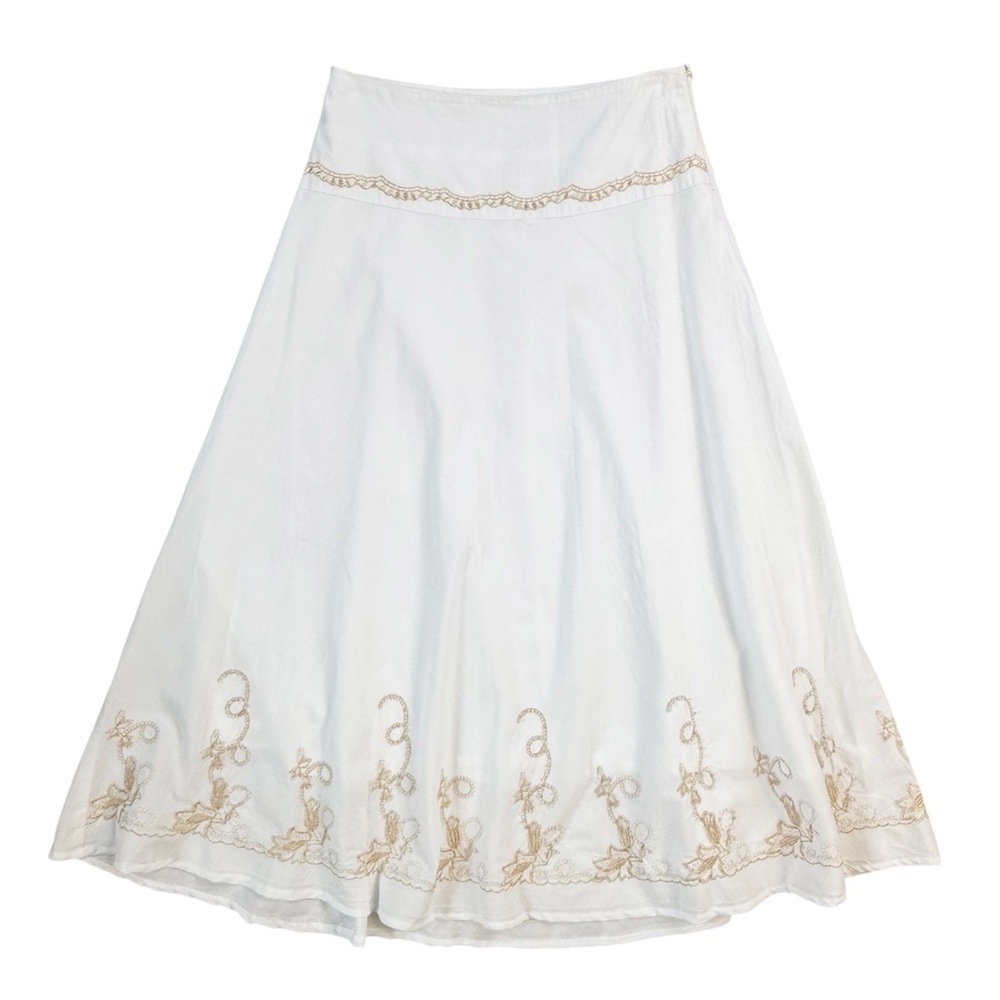 Vintage 90s Rene Margo Embroidered Beaded Skirt Size Small